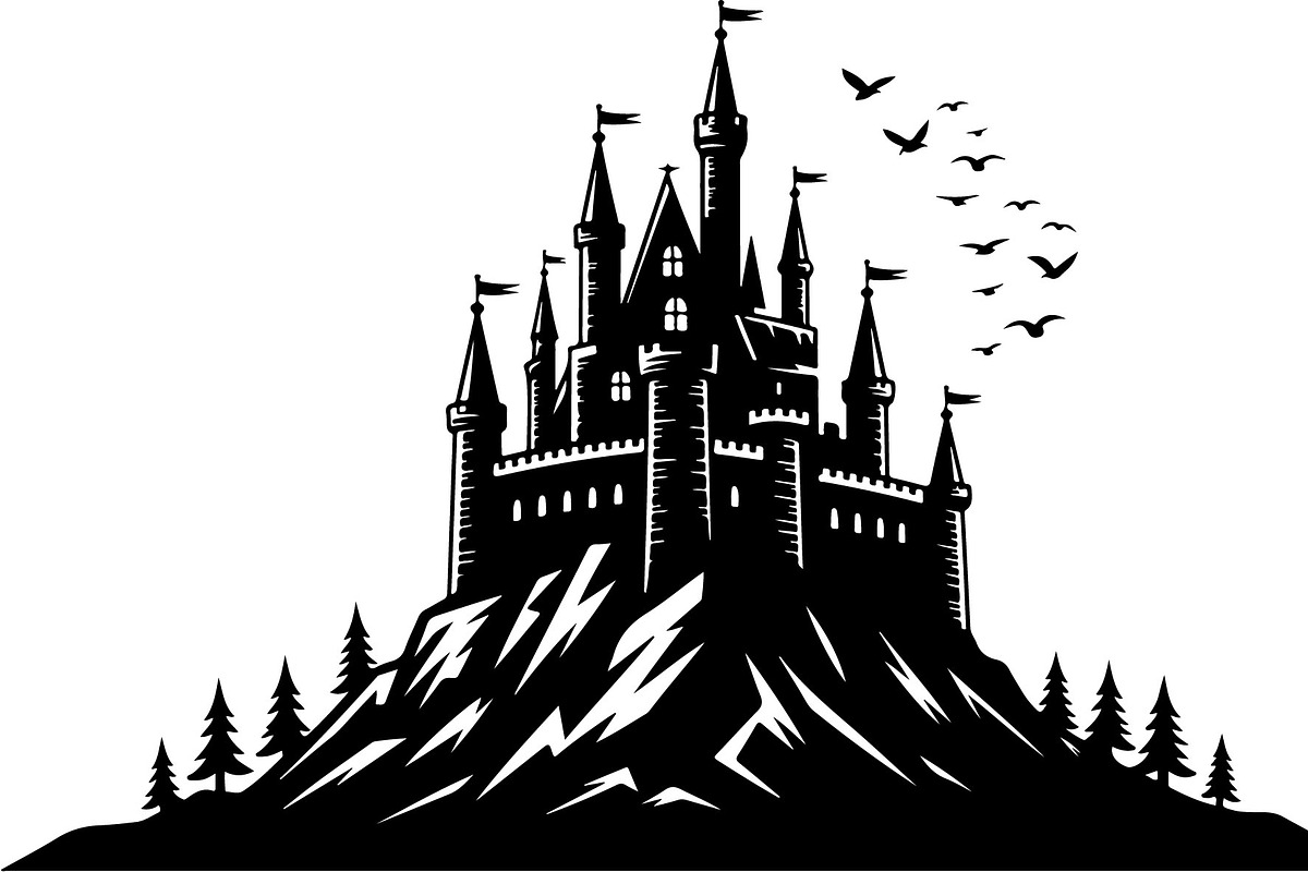 Medieval Castle Silhouette Set, an Illustration by BIPLOB EXPERT (Photo 3 of 9)
