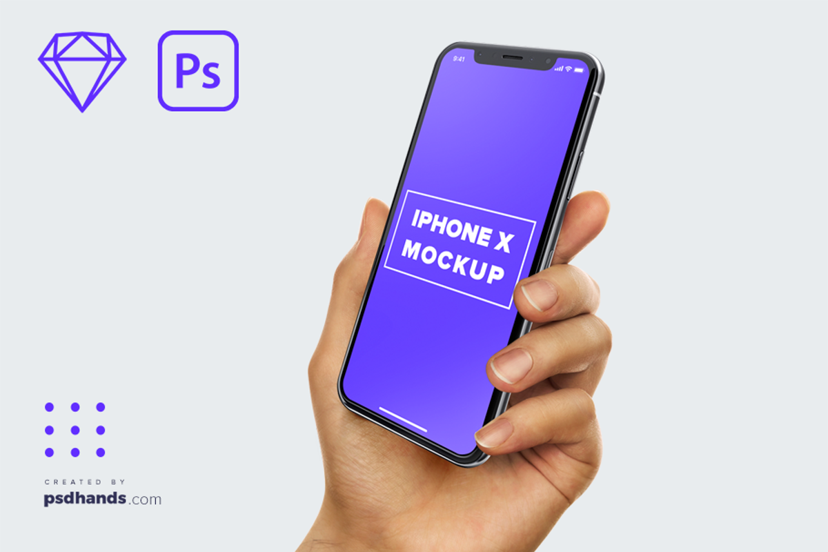 iPhone in Hand mockup Multi Device 2, an iPhone Mockup by LazyCrazy (Photo 1 of 3)