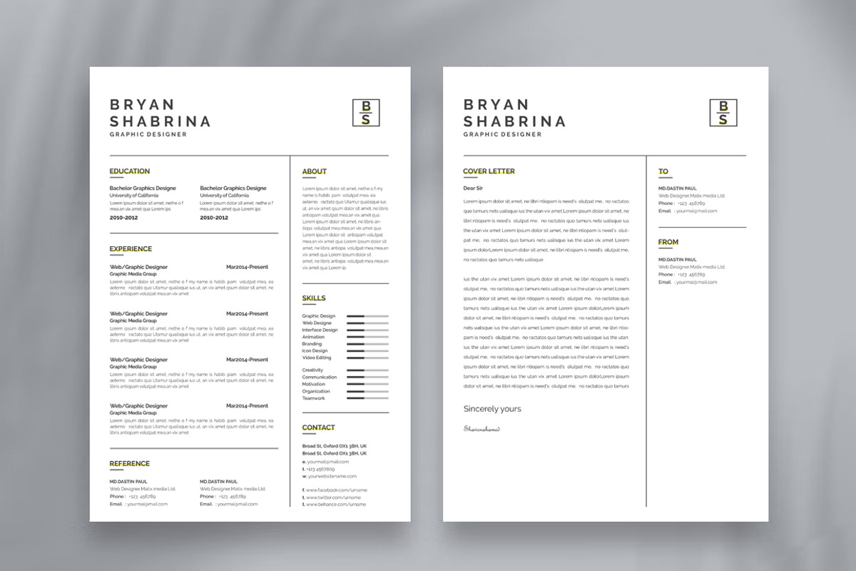 Resume CV Template with Logo, a Resume Template by Blackcloud_Creations (Photo 9 of 10)