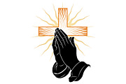 Praying Hands Cross T-Shirt Vector, a Person Illustration by Ghagra (Thumbnail 3 of 4)