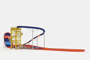 3D Model Waterpark Slide 5