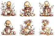 Whimsical Easter Duck Clipart, an Illustration by CraftArtStudio (Thumbnail 3 of 6)