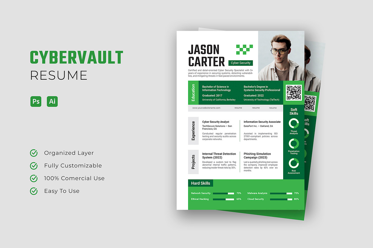 Fortivest Insurance - Resume, a Resume Template by Esensifiksi.studio (Photo 1 of 3)