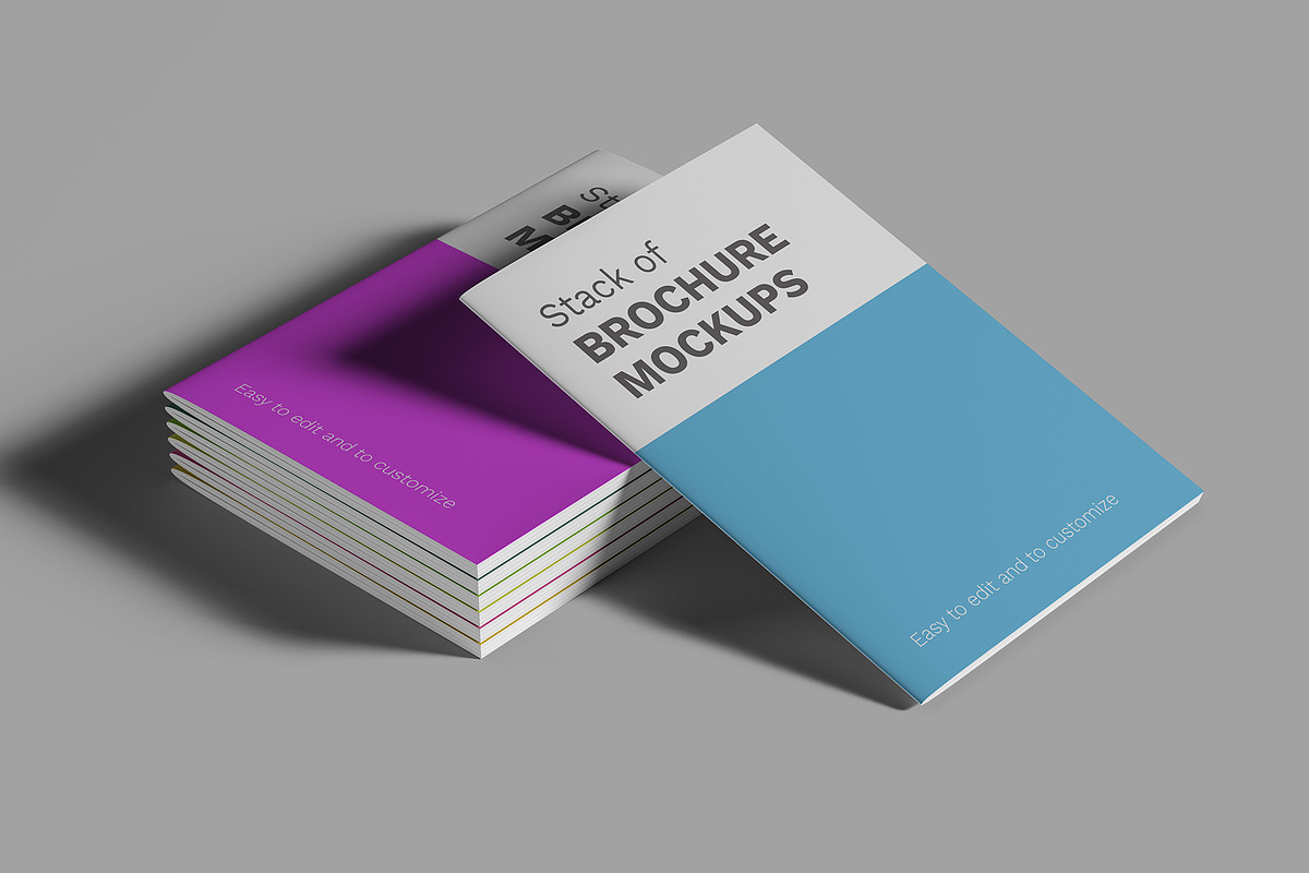 Stacked Brochure Mockup Kit 11 Views, a Books & Magazine Mockup by Illusiongraphic (Photo 3 of 28)