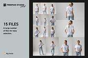 T-Shirt Mock-Up Set, a Shirt Mockup by Freeman Studio (Thumbnail 2 of 14)