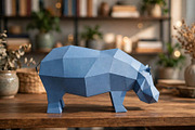 Hippo sculpture - 3d papercraft, a Card Template by PAPER amaze (Thumbnail 3 of 5)