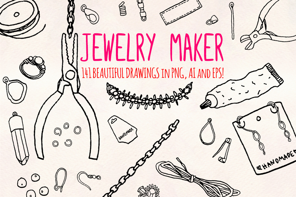 Jewellery Maker Vector Bundle, a Work Illustration by Violet LeBeaux (Photo 2 of 3)