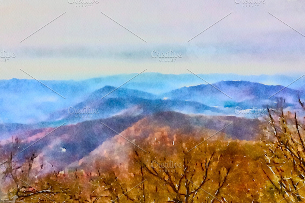 Blood Mountain, Georgia Watercolor, a Nature Photo by Wild Wanderer Photography (Photo 1 of 2)