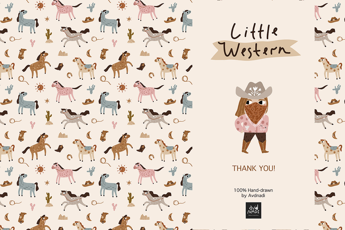Little Western – clipart and pattern, an Animal Illustration by avdnadi (Photo 11 of 11)