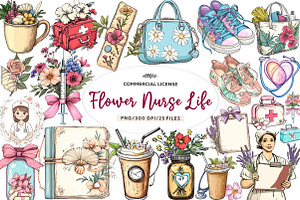 Flower Nurse Life Coquette Coastal, an Illustration by CreationArt