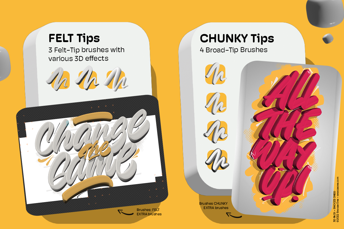 3D Pack — 3D Brushes For Procreate, a Brush Add-On by Snooze one (Photo 8 of 15)