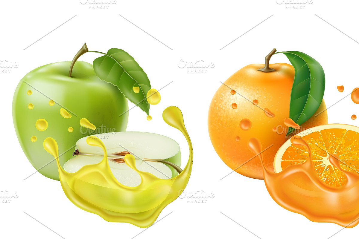 Ripe fruit. Orange and apple, a Food Illustration by Vectorbuum (Photo 3 of 3)
