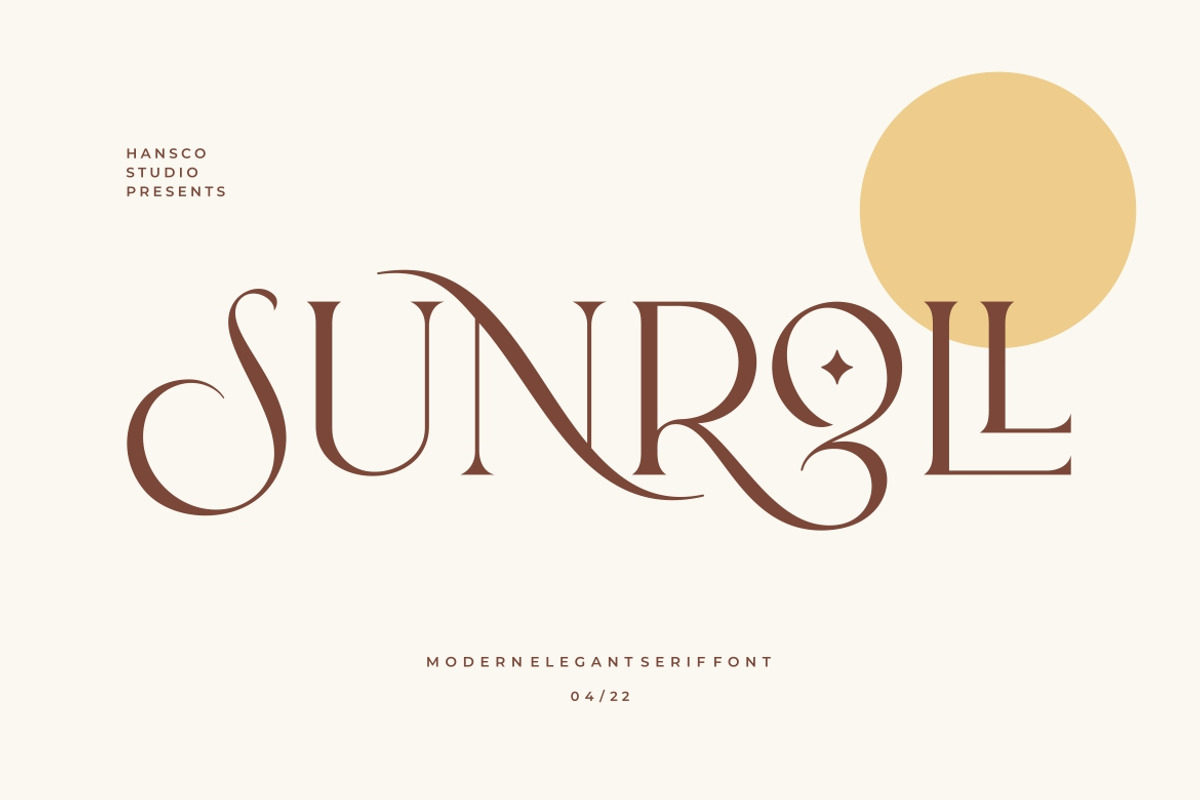 Sunroll - Modern Elegant Serif, a Serif Font by HansCo Studio (Photo 1 of 14)
