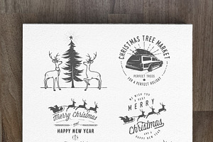 Retro Christmas Design Elements