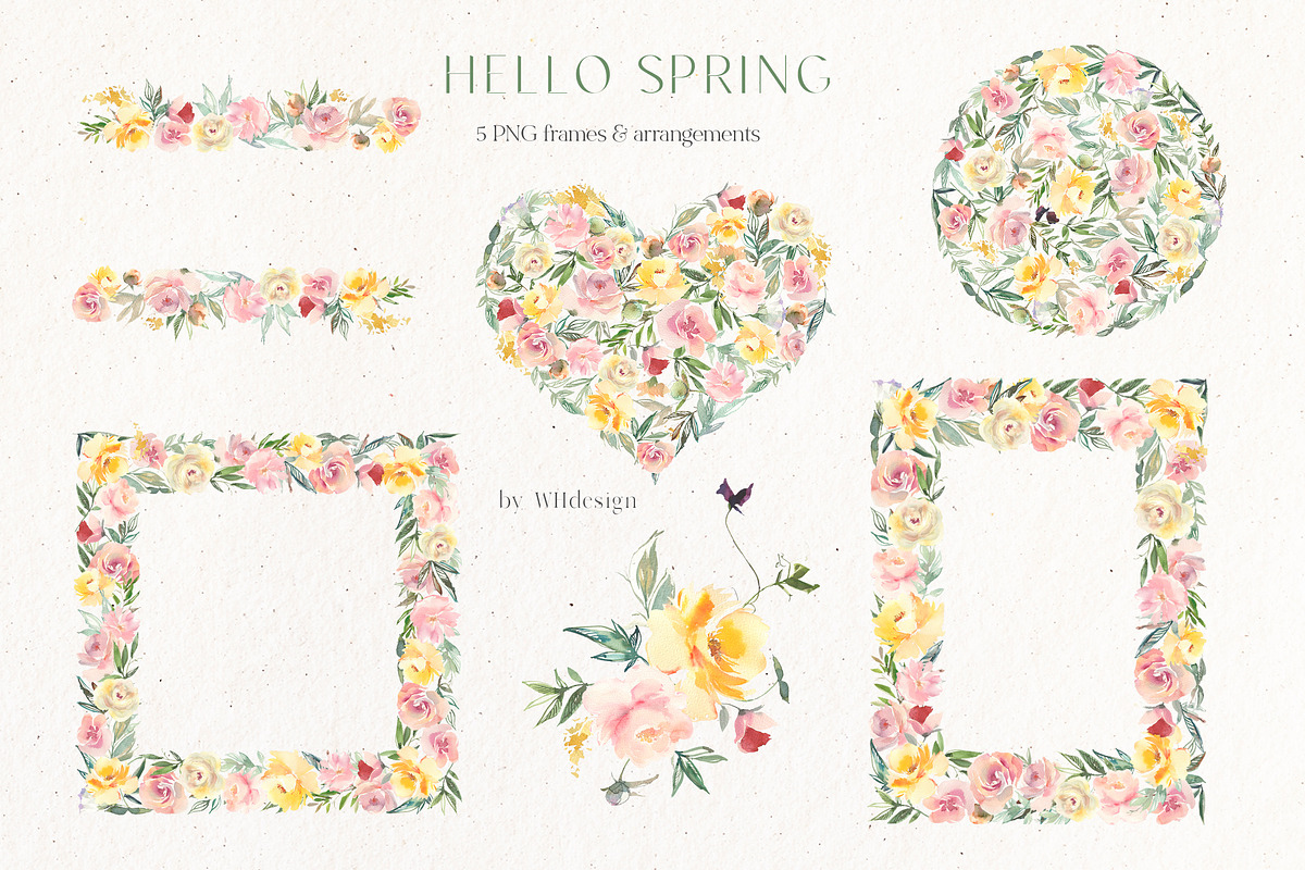Hello Spring Watercolor ClipArt, an Animal Illustration by whiteheartdesign (Photo 15 of 24)