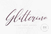 Glitterino - Stylish Script Font, a Script Font by AlienValley (Thumbnail 1 of 6)