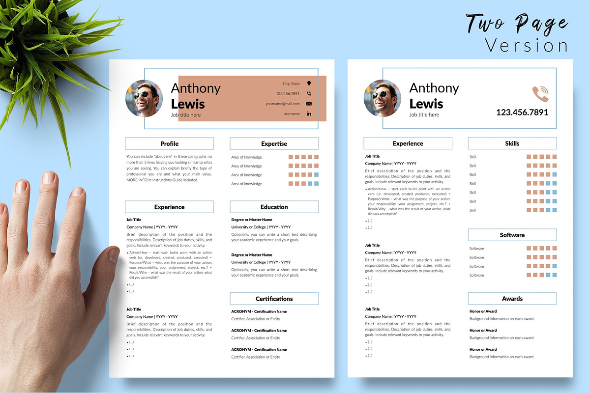 Creative Resume Template - Anthony, a Resume Template by Templates Design Co. (Photo 3 of 17)