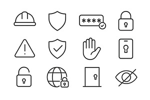 Safety and security icons collection, an Object Illustration by ZinetroN