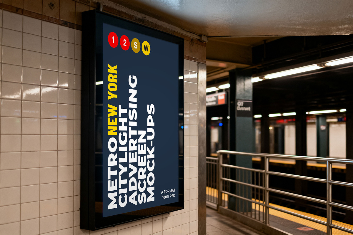 New York Metro Ad Screen Mock-Up 3, an Advertising Mockup by Graphic Shelter (Photo 5 of 8)
