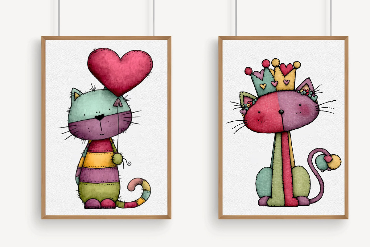 Whimsical Valentine’s Day Cat Clipar, an Illustration by Libby Wishes (Photo 5 of 7)