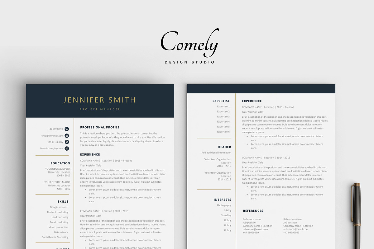 CV | Resume Template, a Resume Template by Comely Design Studio (Photo 2 of 5)
