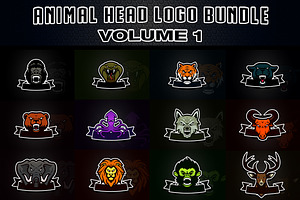Animal Head Logo Bundle vol. 1
