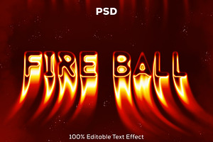 Fire Ball Melting Text Effect