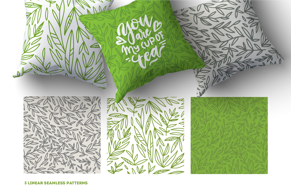 I love tea - clipart & lettering, a Decorative Illustration by Lana Sham (Photo 5 of 13)