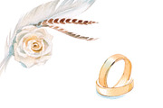 Wedding watercolor clipart set, an Illustration by masha gross (Thumbnail 4 of 4)