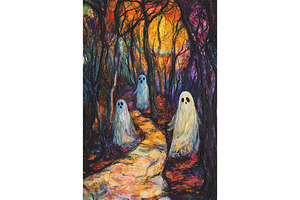 Spirits in the Autumn Forest, an Illustration by Art Paradise Studios