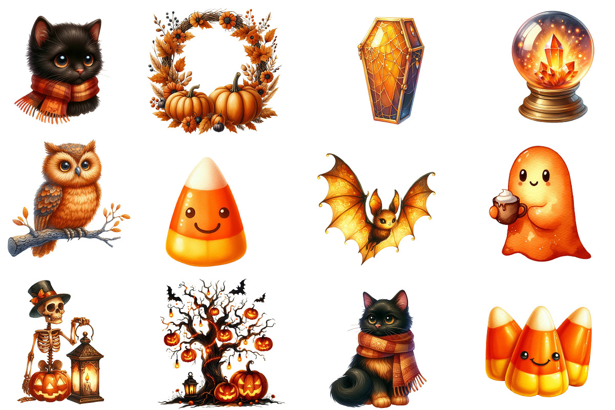 Watercolor Amber Halloween, an Illustration by Designworld (Photo 2 of 6)