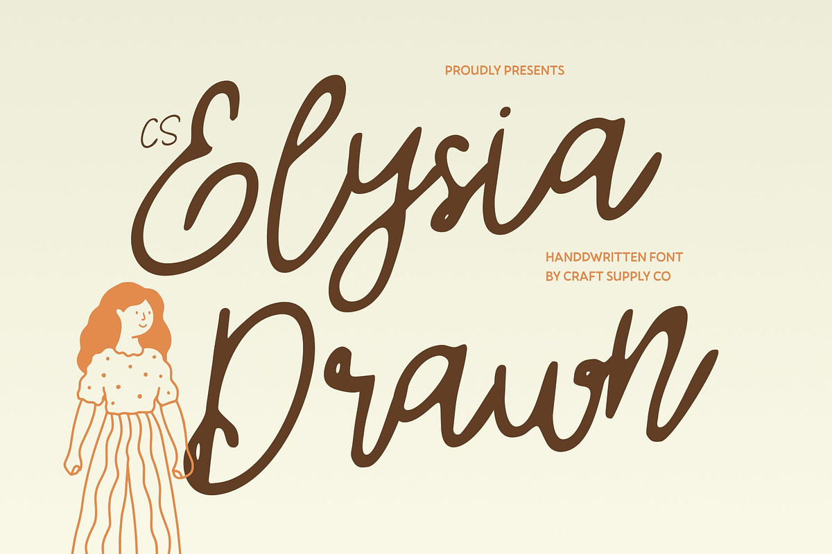 CS Elysia Drawn, a Script Font by Craft Supply Co. (Photo 1 of 8)