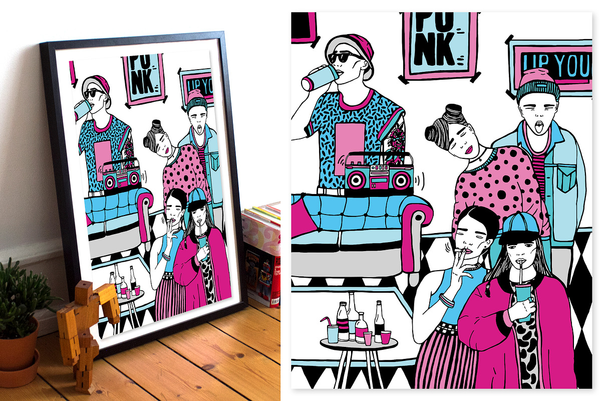 Home party with young people poster, a Person Illustration by Good Studio (Photo 3 of 5)