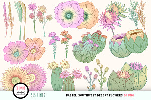 Southwestern Desert Flowers Clipart