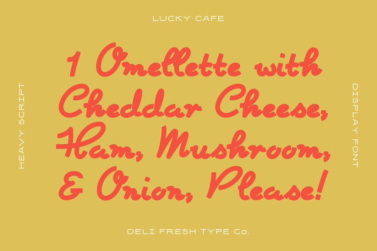 Lucky Cafe: A Retro Script Font, a Script Font by DeliFreshTypeCo. (Photo 3 of 6)