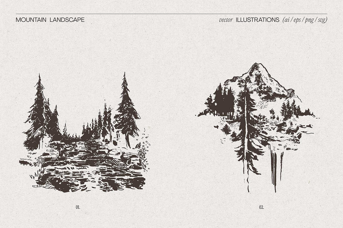 Mountain Landscape Illustrations, an Empty State Illustration by TheMountBirdStudio (Photo 5 of 15)