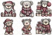 Quirky Christmas Teddy Bear Clipart, an Illustration by Black Bird Studio (Thumbnail 4 of 6)