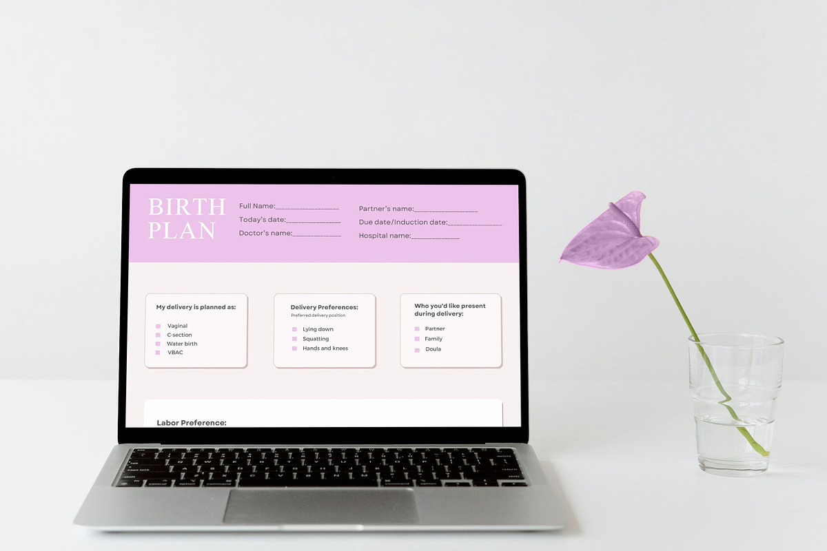 Canva Birth Plan Template, C Section, a Print Template by BrushstrokeArtGB (Photo 2 of 5)