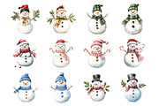 Christmas Snowman Clipart, an Illustration by Design Market (Thumbnail 2 of 4)