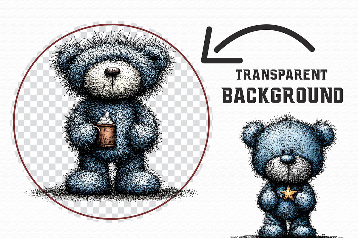 Christmas Ice Blue Teddy Bear Clipar, an Illustration by Libby Wishes (Photo 4 of 7)