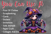 Halloween Cute Girl Sublimation, a Seasonal Illustration by Craft Nest (Thumbnail 5 of 5)