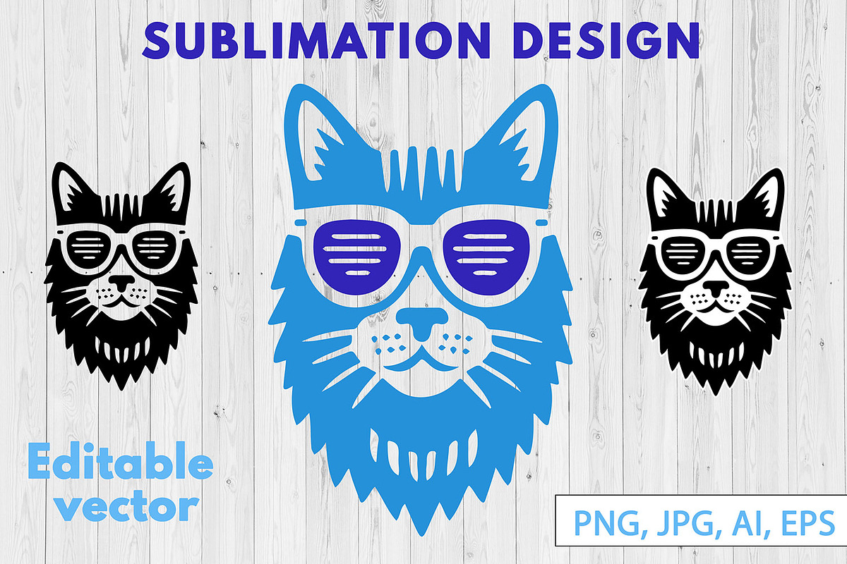 Cat in Sunglasses Sublimation Design, an Object Graphic by ArtIrisArt (Photo 1 of 5)