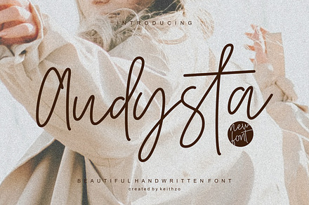 Audysta - Handwritten Font, a Handwritten Font by Keithzo