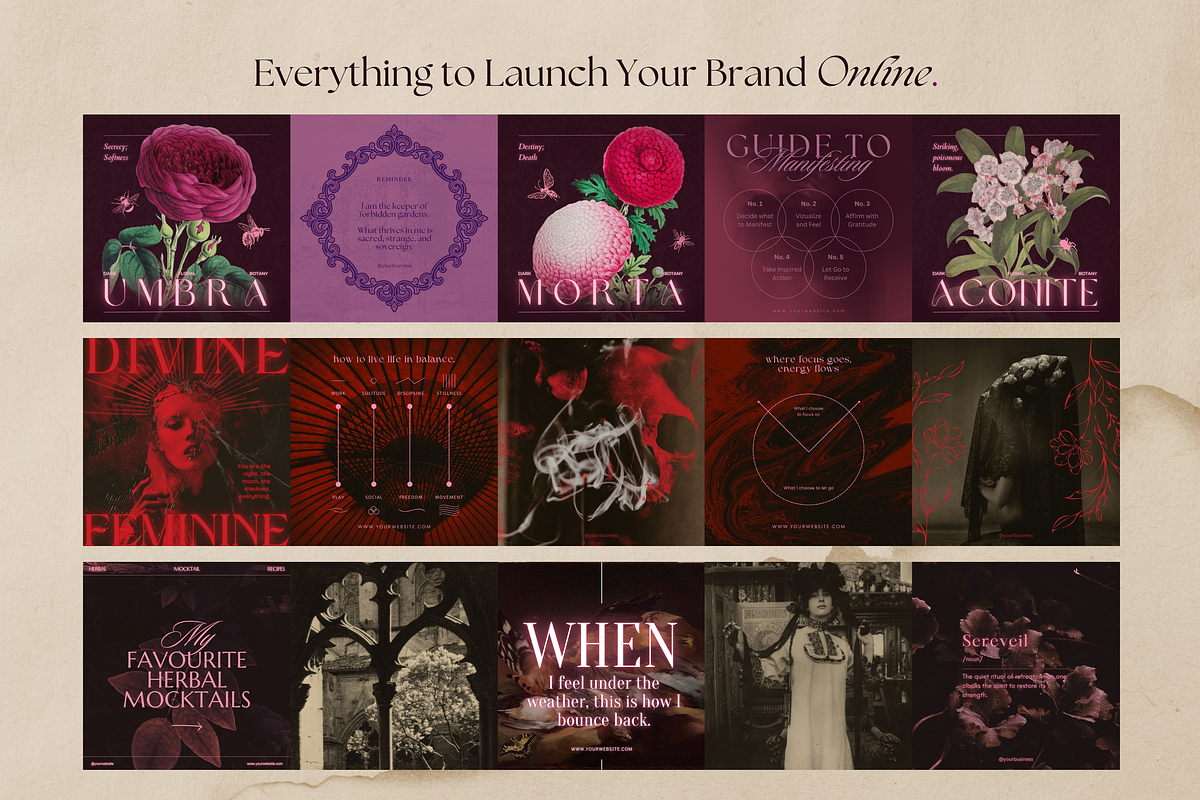 Dark Apothecary Social Media Bundle, a Social Media Template by The Flossy Finch (Photo 15 of 17)