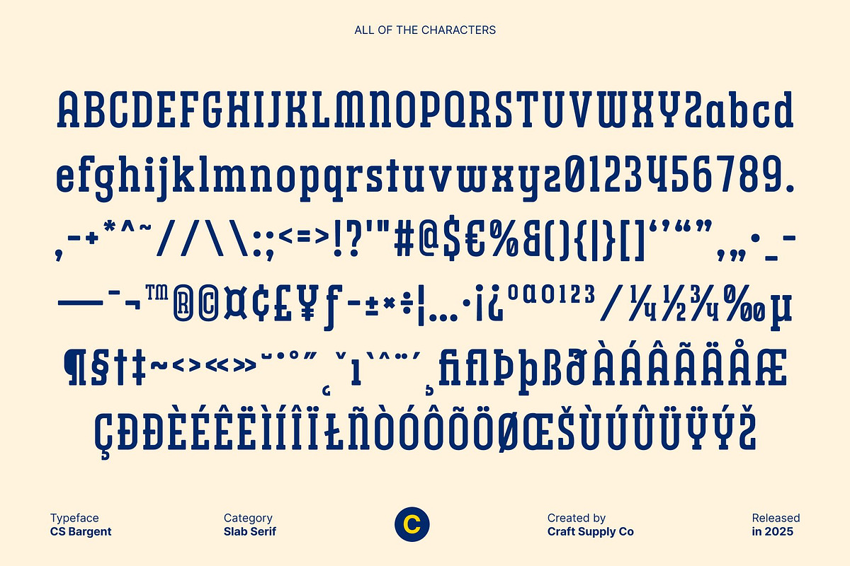 CS Bargent – Slab Serif Font, a Slab Serif Font by Craft Supply Co. (Photo 8 of 8)