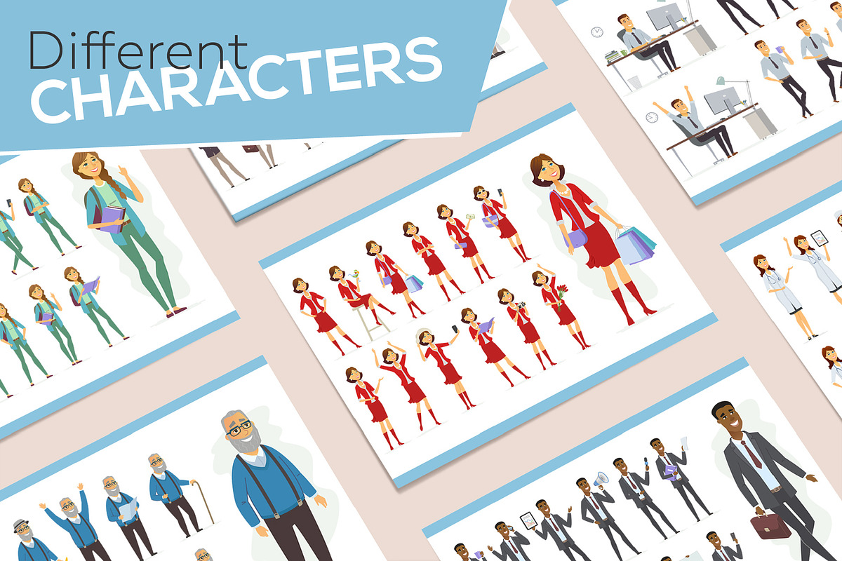 Big Cartoon People Character Kit, an Education Illustration by Boyko Pictures (Photo 2 of 9)