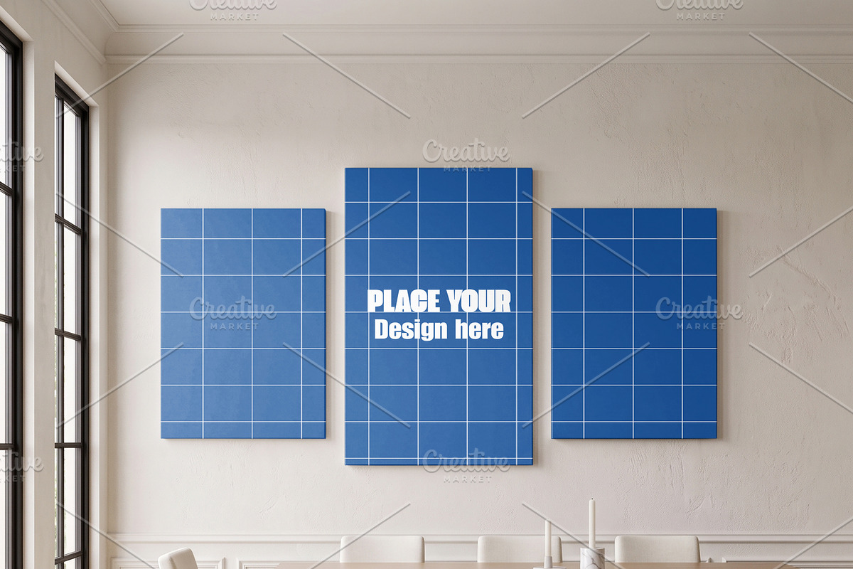 Triptych Wall Art Mockup, a Household Mockup by Pixel Foundry (Photo 6 of 6)
