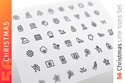 Christmas Line Icons Set, an Outline Icon by Voysla's Shop (Thumbnail 1 of 4)