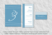 Elegant blue wedding invitation set, an Invitation Template by MariiaVD (Thumbnail 8 of 11)