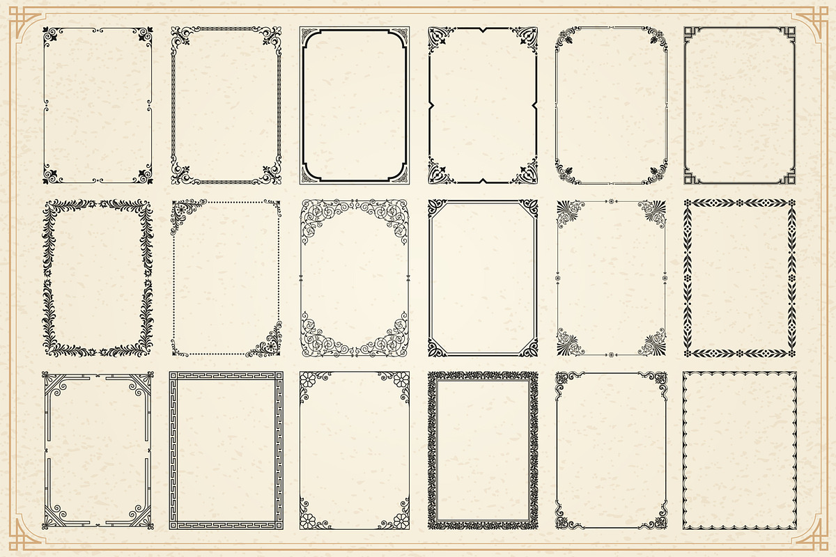 Decorative frames and borders set #2, an Object Graphic by Digiselector Design Goods (Photo 2 of 7)